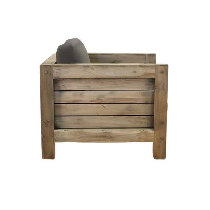 Design Warehouse - Lodge Outdoor Distressed Teak Club Chair 42147110322475- cc