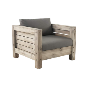 Design Warehouse - Lodge Outdoor Distressed Teak Club Chair 42147110093099- cc