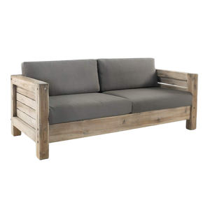 Design Warehouse - Lodge Distressed Teak Outdoor Loveseat 42147107701035- cc