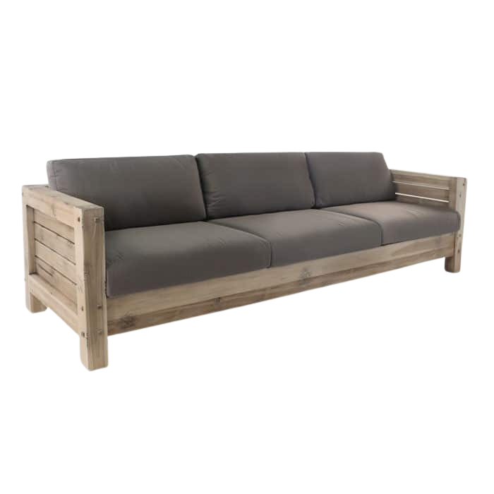 Design Warehouse - Lodge Distressed Teak Outdoor Sofa 42147109634347- cc