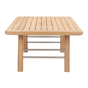 Matira teak coffee table. End view. 