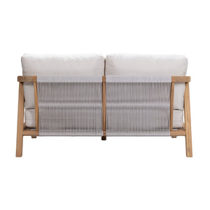 Matira teak outdoor 2 seater sofa. Rear view.