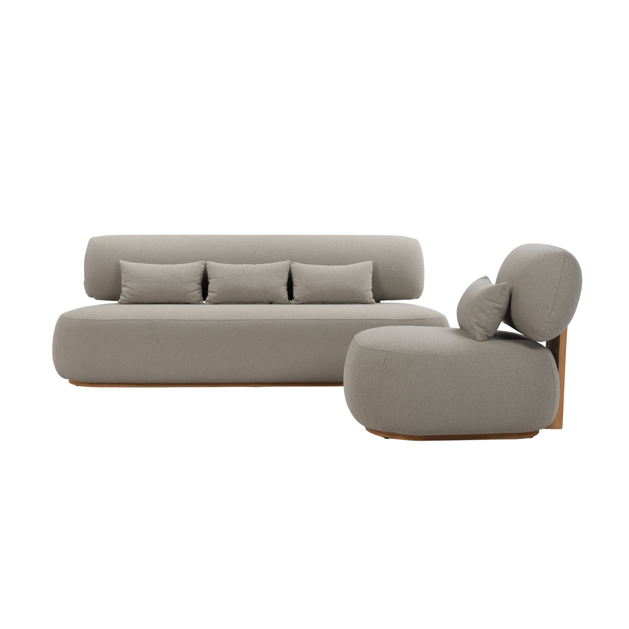 Menton teak 3-seater sofa with Menton lounge chair collection.