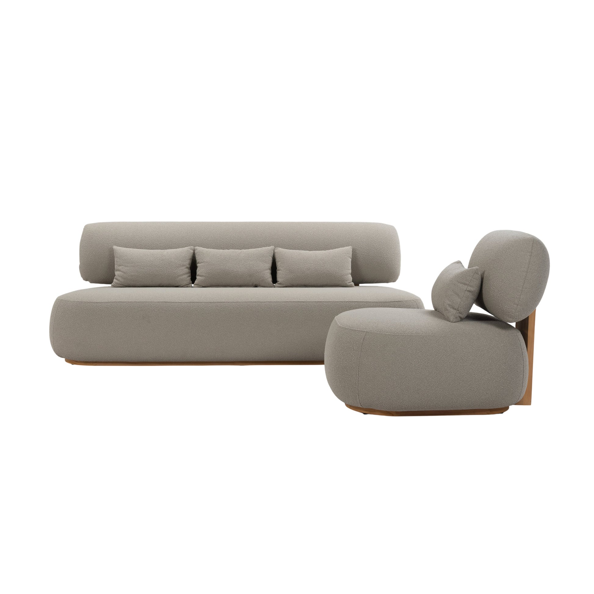 Menton teak 3-seater sofa with Menton lounge chair collection.