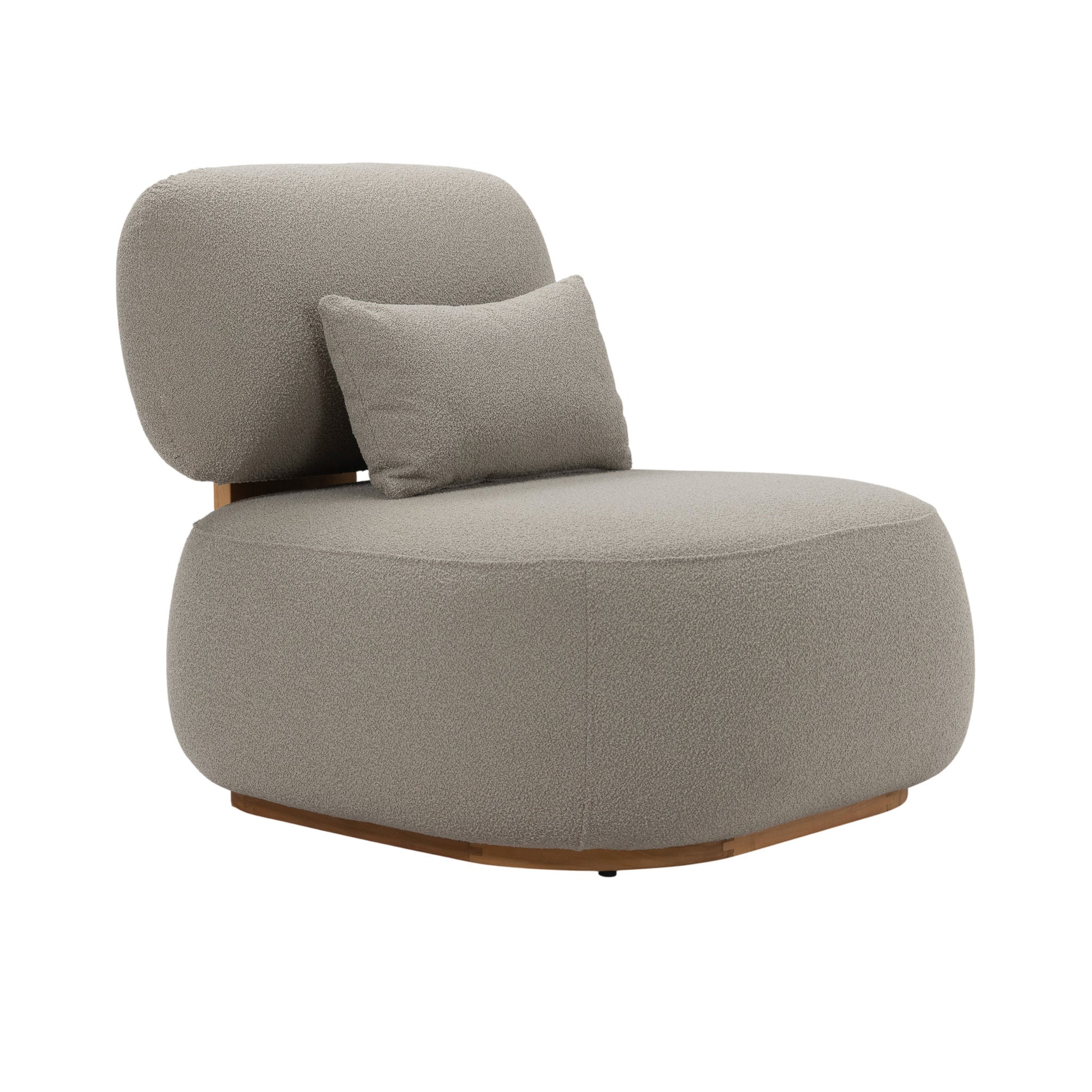 Menton teak lounge chair. Front angle view.