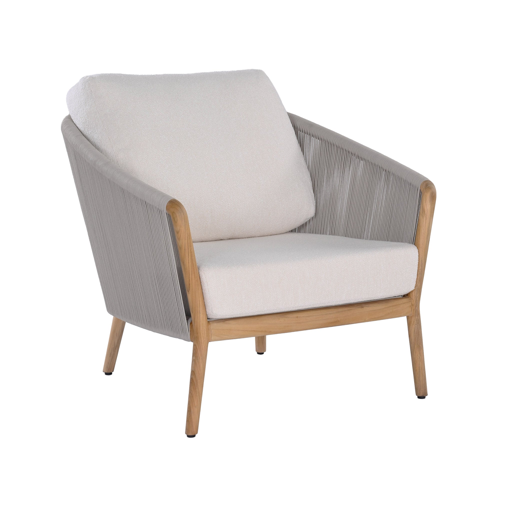 Miami Outdoor Teak and Rope Lounge Chair | Outdoor Seating NZ
