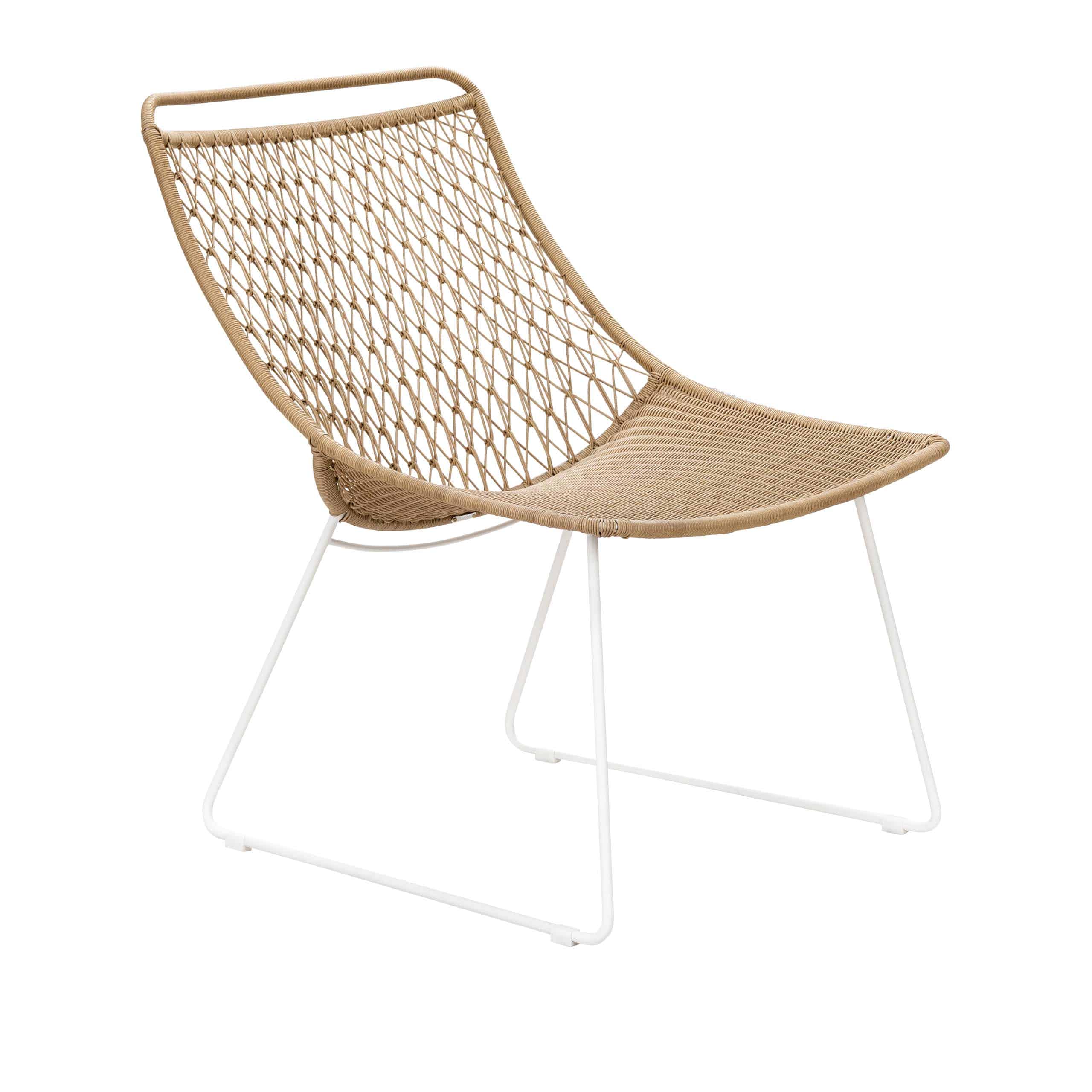 Design Warehouse - 128343 - Milly Outdoor Relaxing Chair  - Natural / Stonewhite