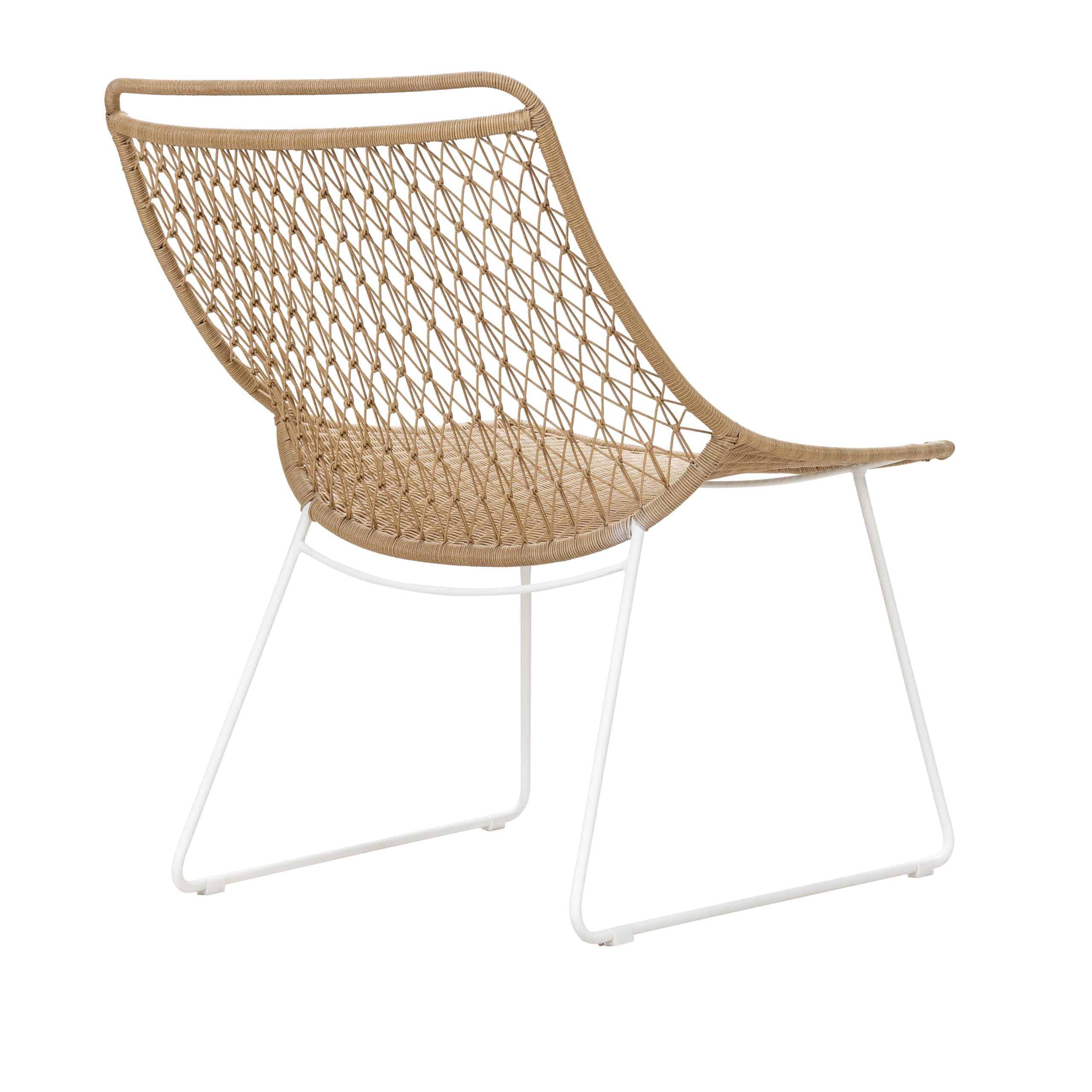 Design Warehouse - 128343 - Milly Outdoor Relaxing Chair  - Natural / Stonewhite