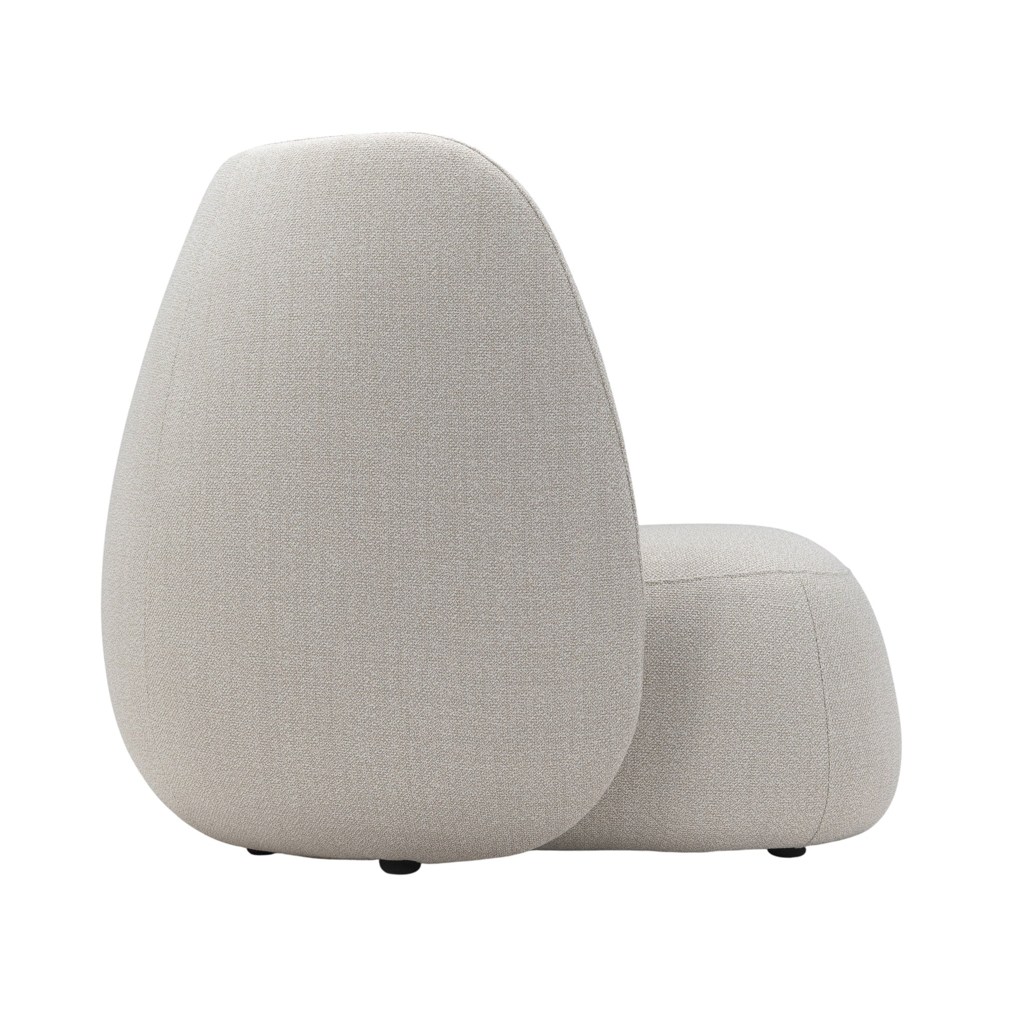 Monaco high-back lounge chair with deep plush back cushion. Side view.