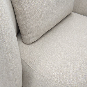 Closeup of Monaco high back lounge chair seating, arms and pillow cushion. 