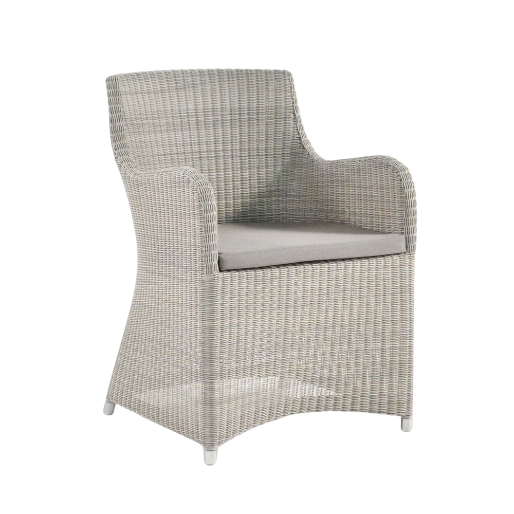 Design Warehouse - 124410 - Moni Wicker Dining Chair  - Whitewash cc