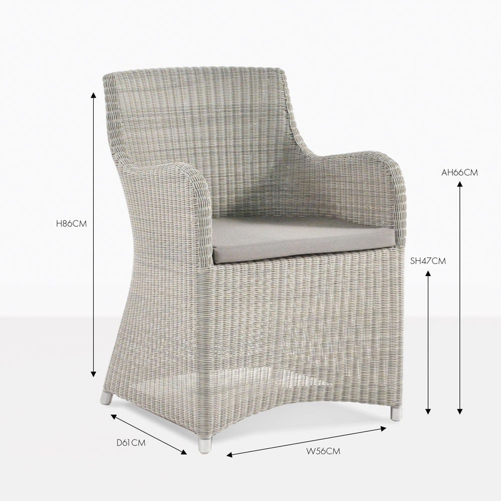 Design Warehouse - 124410 - Moni Wicker Dining Chair  - Whitewash