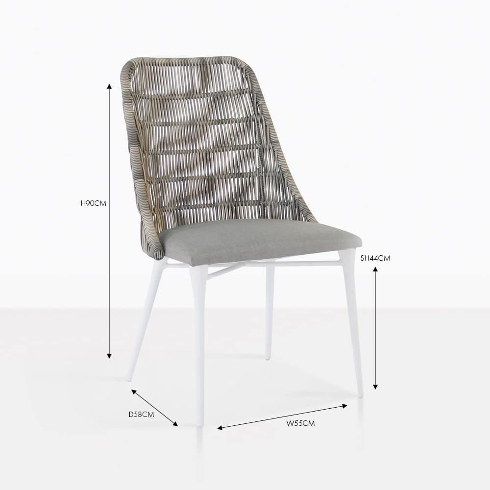 Design Warehouse - 125648 - Morgan Outdoor Wicker Dining Chair  - Stonewash