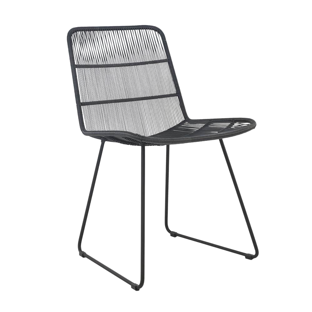 Design Warehouse - 126593 - Nairobi Woven Dining Side Chair  - Black cc