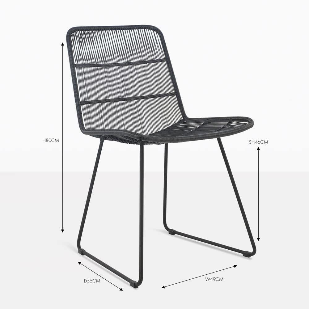 Design Warehouse - 126593 - Nairobi Woven Dining Side Chair  - Black