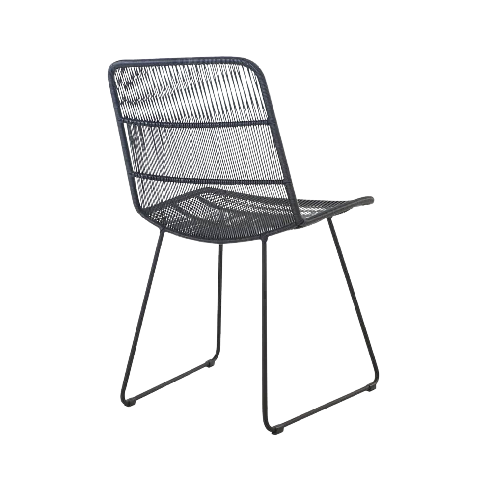 Design Warehouse - 126593 - Nairobi Woven Dining Side Chair  - Black cc