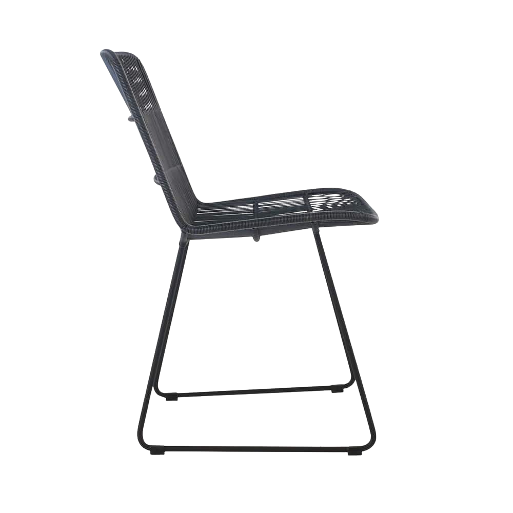 Design Warehouse - 126593 - Nairobi Woven Dining Side Chair  - Black cc