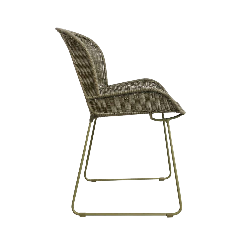 Design Warehouse Nairobi Pure Wicker Dining Chair Moss 127019