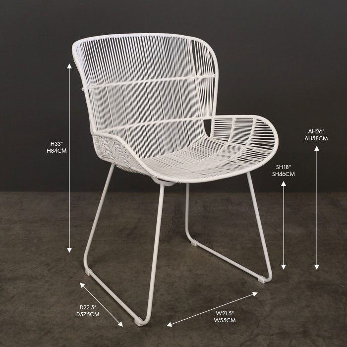 Design Warehouse - 126207 - Nairobi Woven Dining Armchair  - White