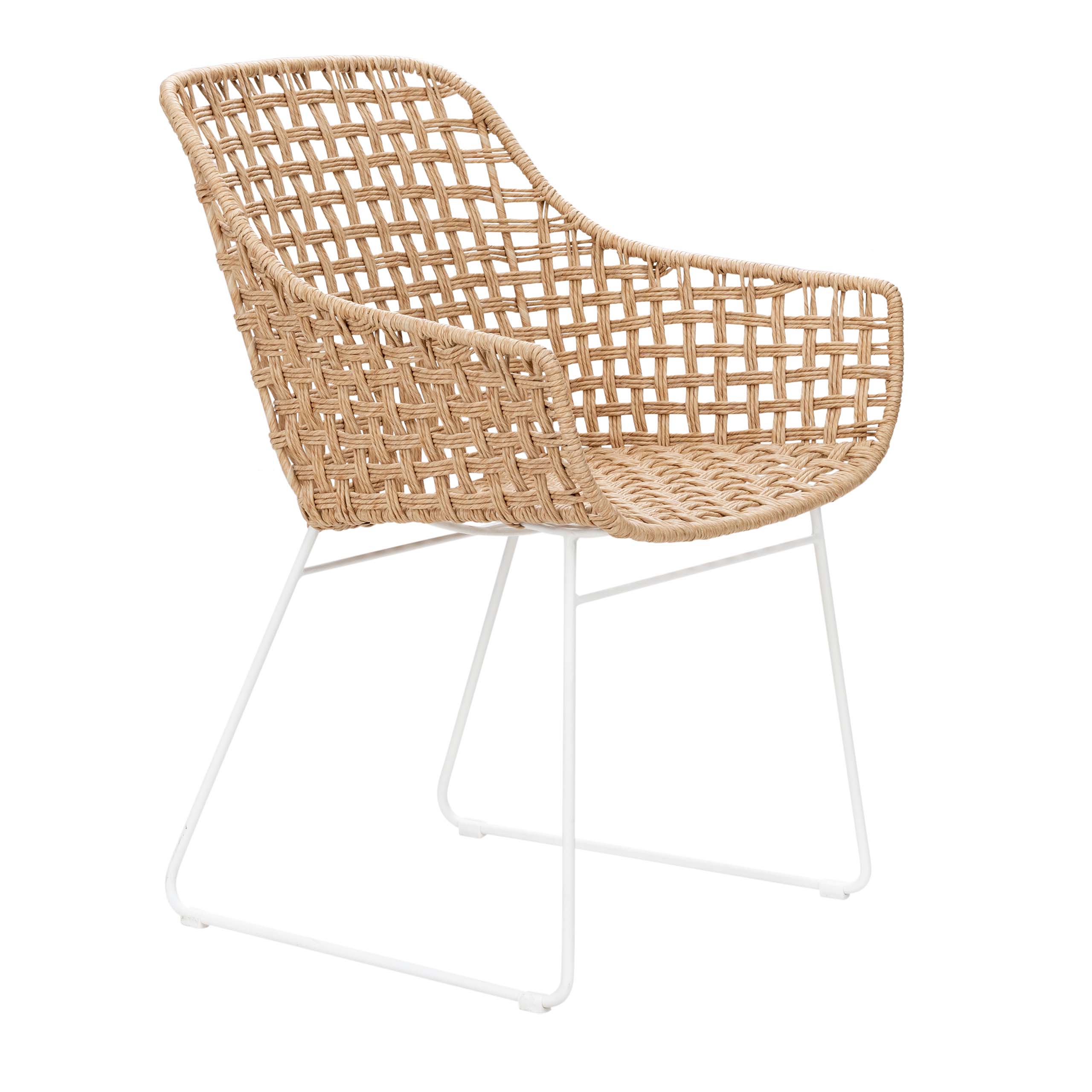 Design Warehouse - 128319 - Natalia Outdoor Dining Armchair  - Natural / Stonewhite