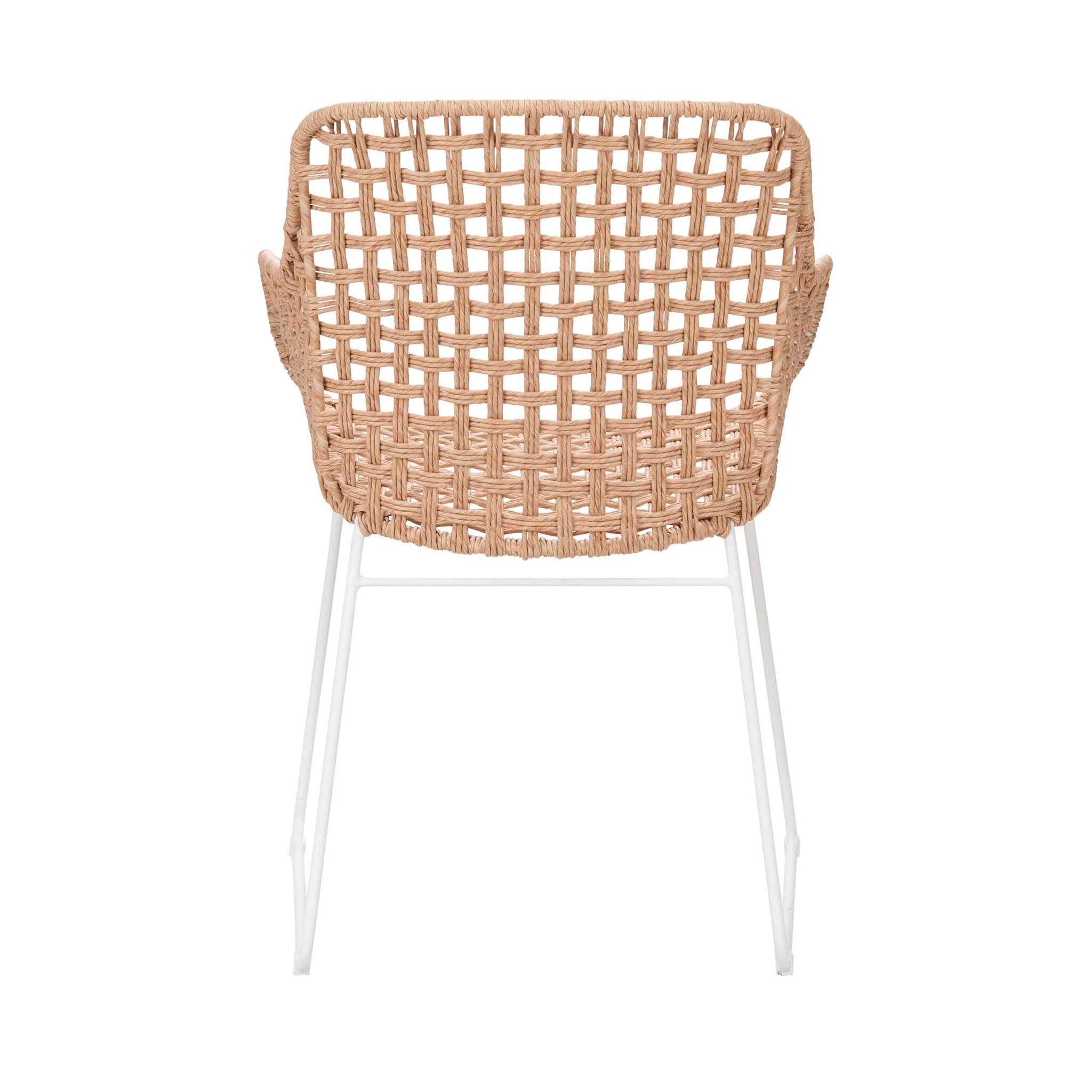 Design Warehouse - 128319 - Natalia Outdoor Dining Armchair  - Natural / Stonewhite