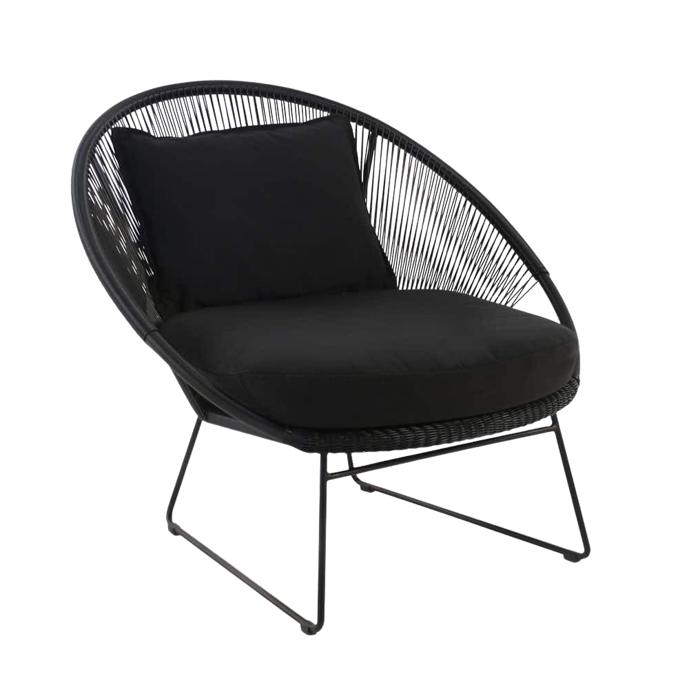 Design Warehouse - 125425 - Natalie Outdoor Relaxing Lounge Chair  - Black cc