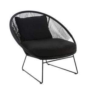 Design Warehouse - 125425 - Natalie Outdoor Relaxing Lounge Chair  - Black cc