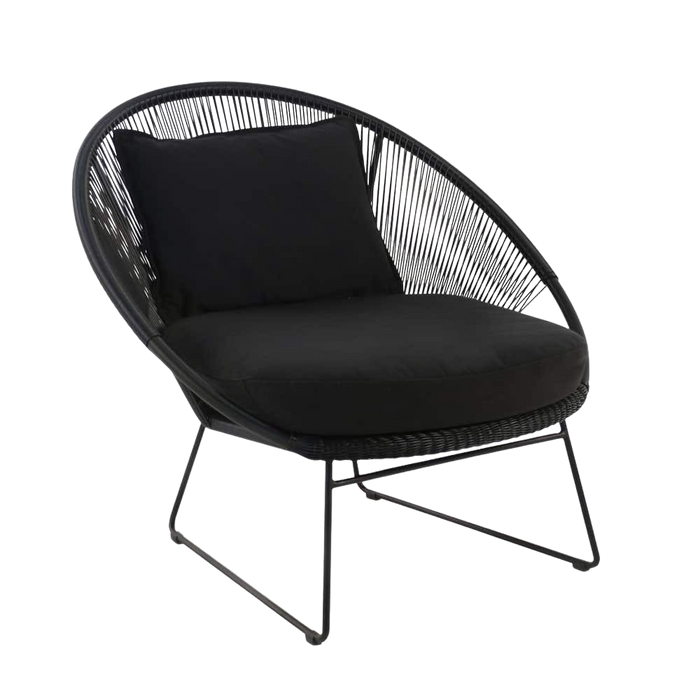 Design Warehouse - 125425 - Natalie Outdoor Relaxing Lounge Chair  - Black cc