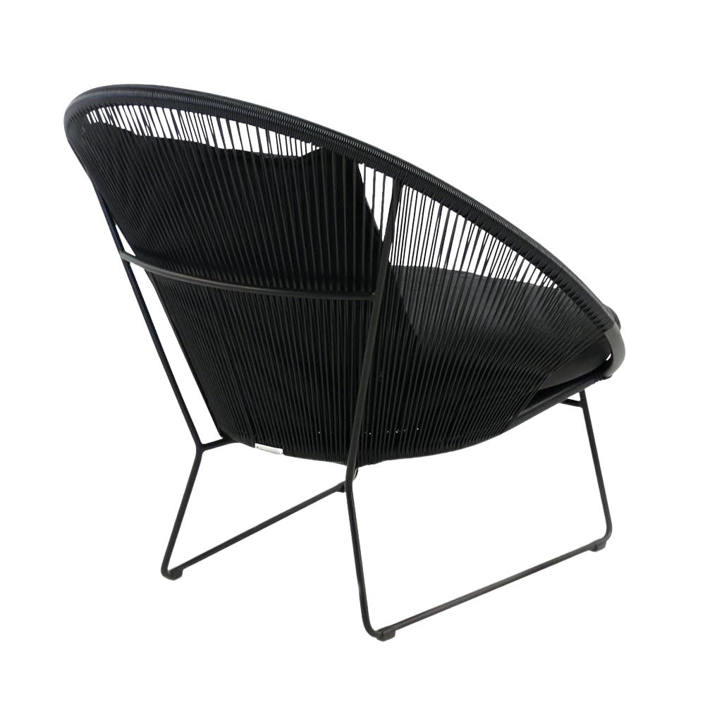 Design Warehouse - 125425 - Natalie Outdoor Relaxing Lounge Chair  - Black cc