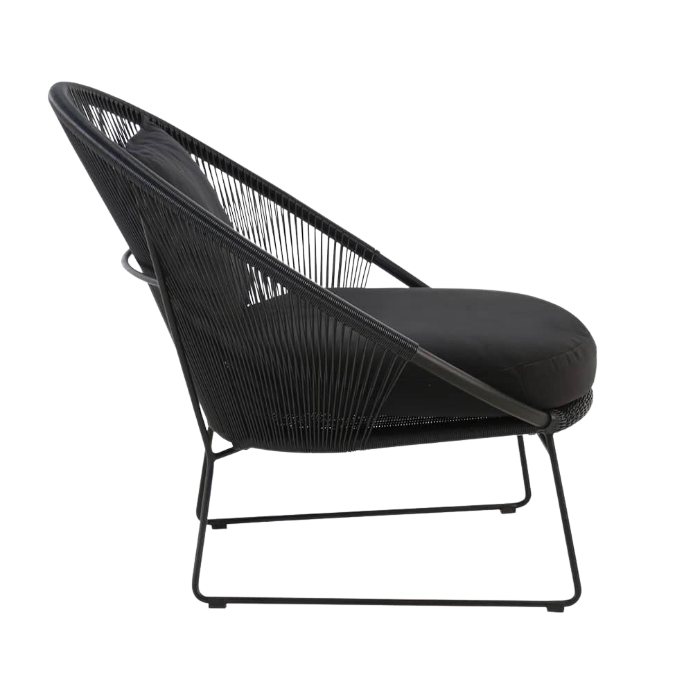 Design Warehouse - 125425 - Natalie Outdoor Relaxing Lounge Chair  - Black cc