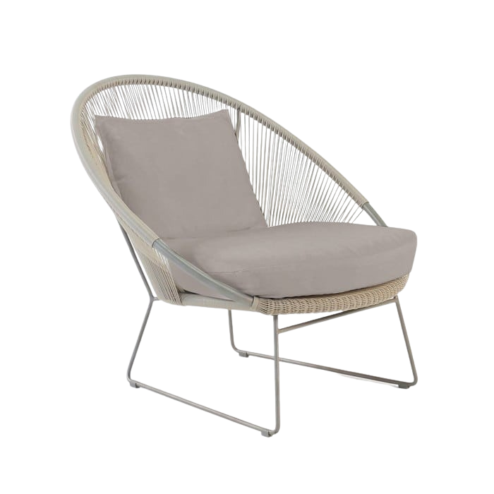 Design Warehouse - 125428 - Natalie Outdoor Relaxing Lounge Chair  - Taupe cc