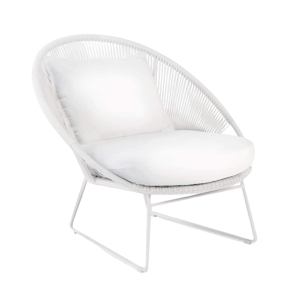 Design Warehouse - 125427 - Natalie Outdoor Relaxing Lounge Chair  - White cc