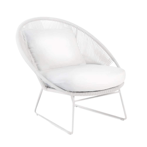 Design Warehouse - 125427 - Natalie Outdoor Relaxing Lounge Chair  - White cc