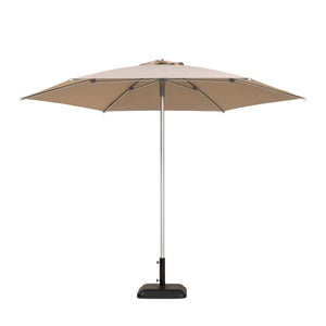 Palm Beach round outdoor umbrella with sand coloured canopy
