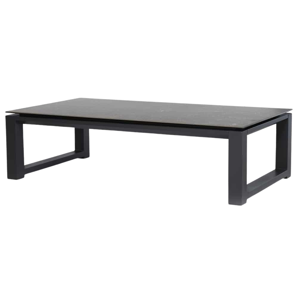 Design Warehouse - 127482 - Paros Aluminium Outdoor Coffee Table (Charcoal) with Ceramic Top (Concrete Look)  - Charcoal cc