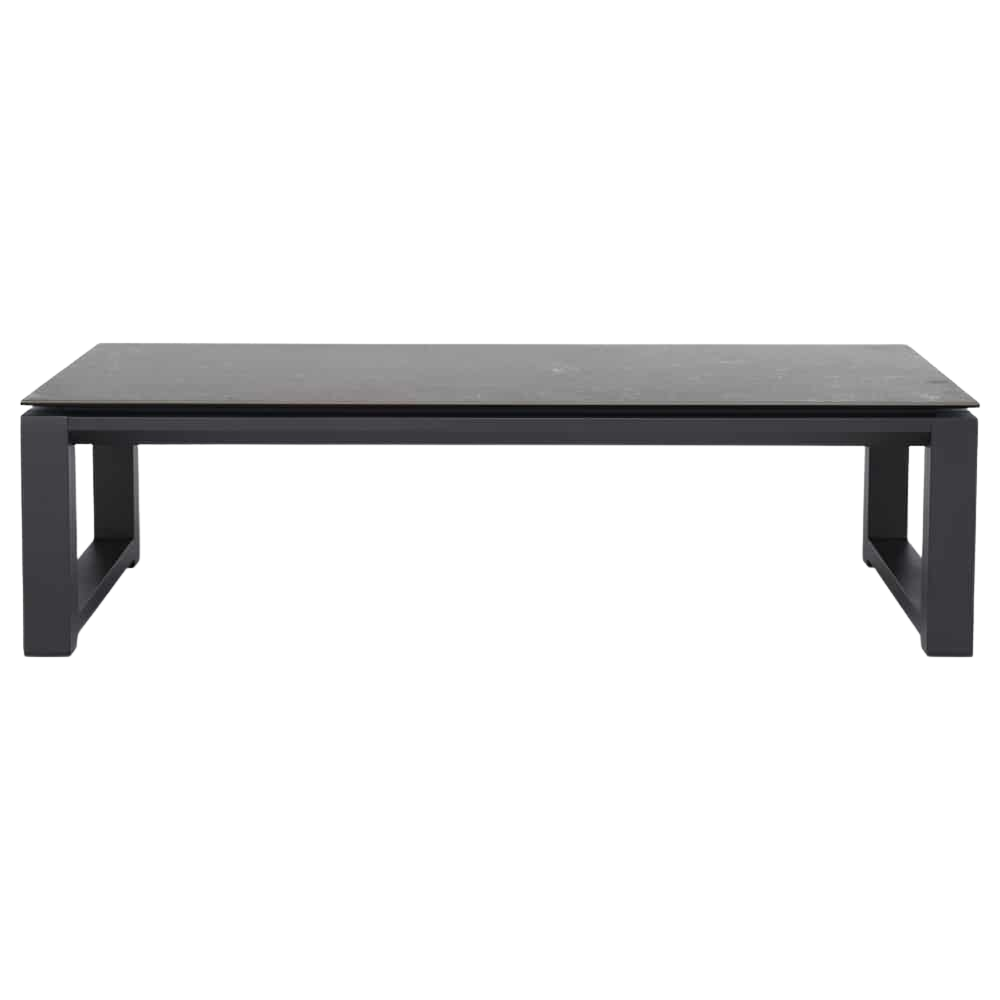 Design Warehouse - 127482 - Paros Aluminium Outdoor Coffee Table (Charcoal) with Ceramic Top (Concrete Look)  - Charcoal cc