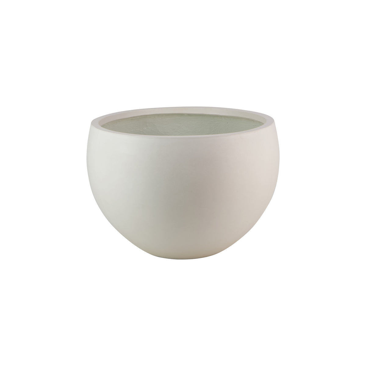 Paros Round Concrete Planter (White) - Outdoor Planters