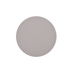 Top down view of the tabletop of Point Outdoor Aluminium Round Side Table in a sandy grey colour with white background. 