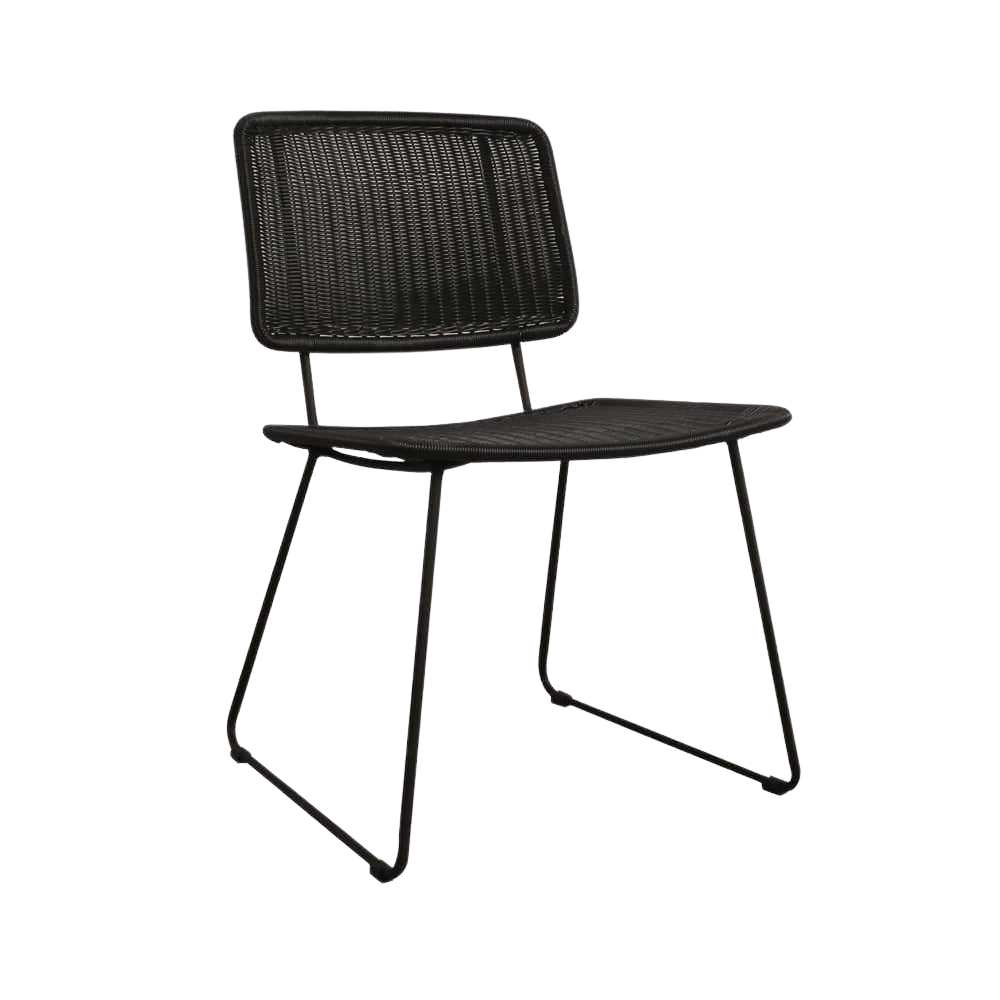 Design Warehouse - 127024 - Polly Outdoor Wicker Dining Chair  - Black cc