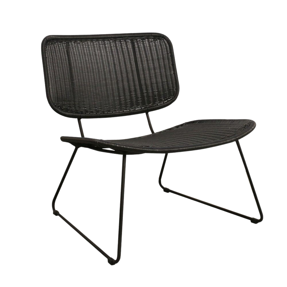 Design Warehouse - 127022 - Polly Outdoor Wicker Relaxing Chair  - Black cc