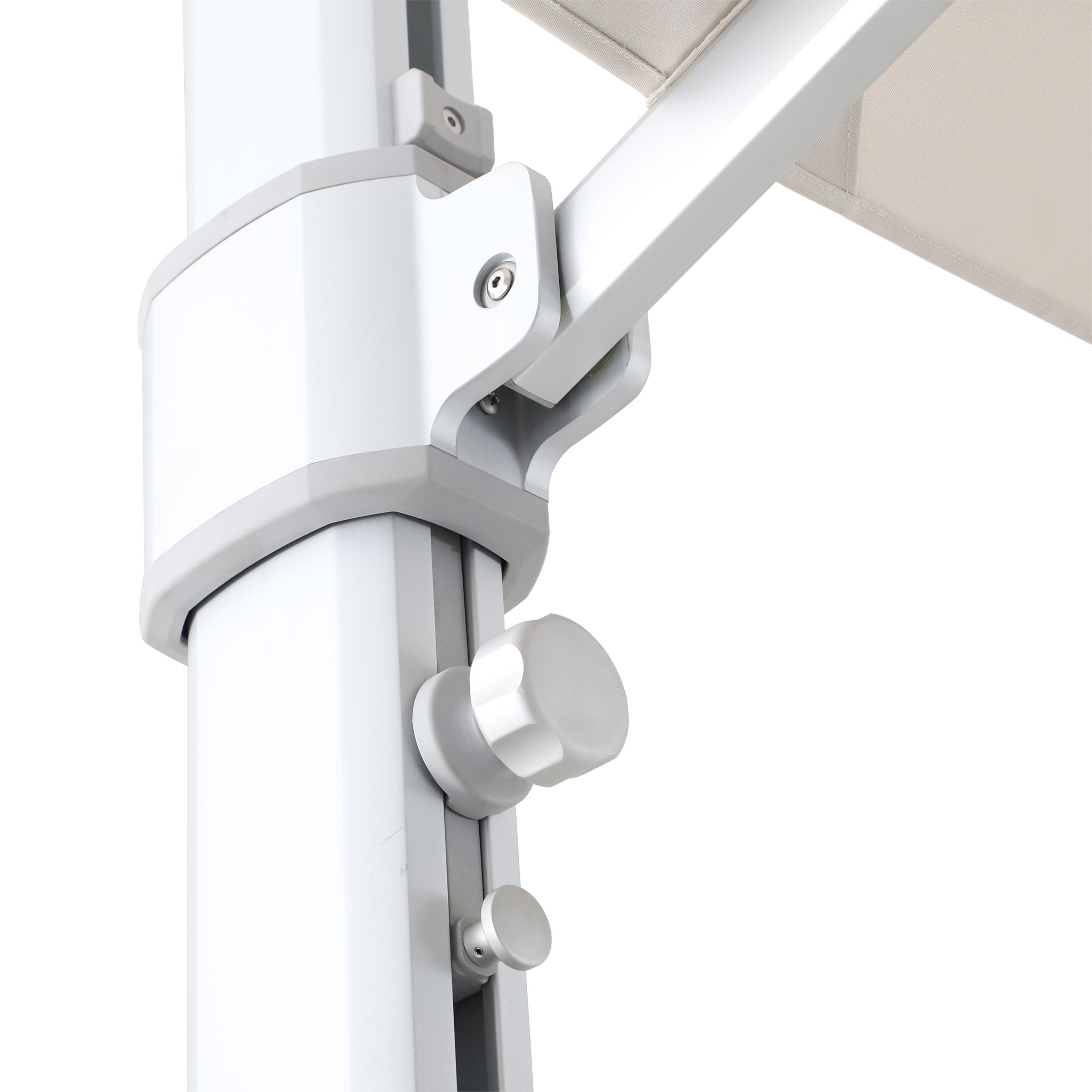 Portofino cantilever umbrella frame and parts view.