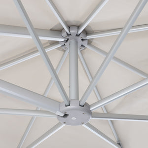 Portofino cantilever umbrella frame and parts view.