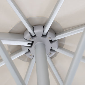 Portofino cantilever umbrella frame and parts view.