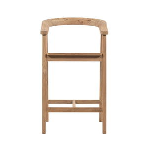 A light natural wood bar stool with a curved backrest, a single seat, and a lower support rail, shown against a plain white background.