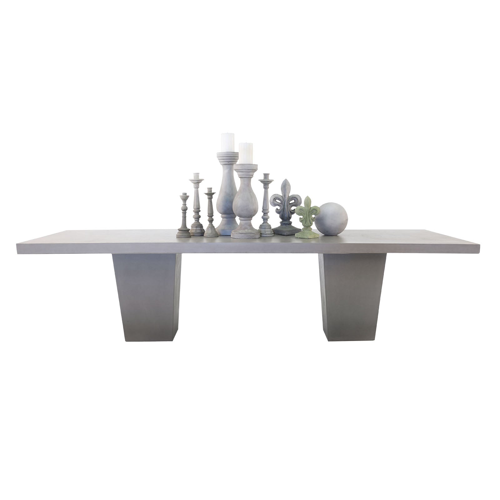 Raw Concrete Tapered Outdoor Dining Table | Outdoor Tables