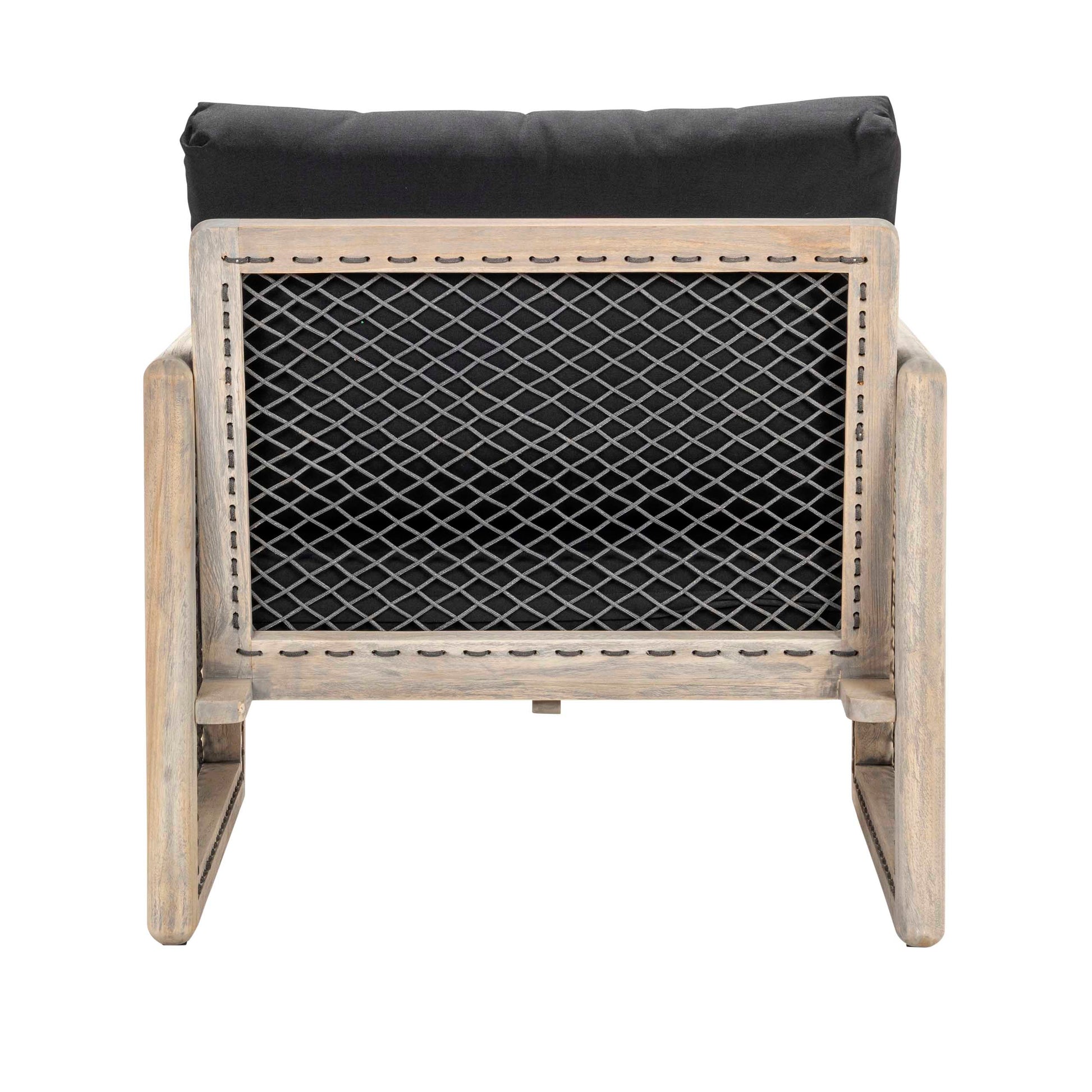 Design Warehouse - 128291 - Rebecca Outdoor Teak and Rope Relaxing Chair (Graphite)  - Graphite