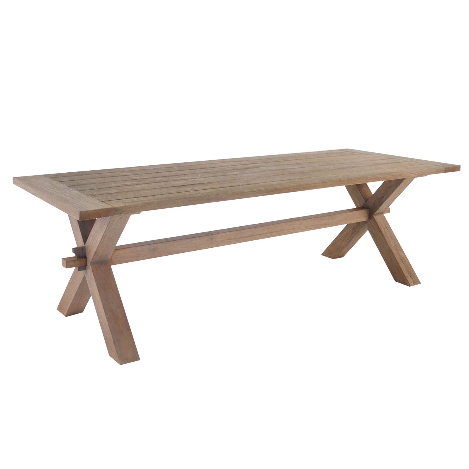 Rustic Reclaimed Teak X-Leg Dining Table