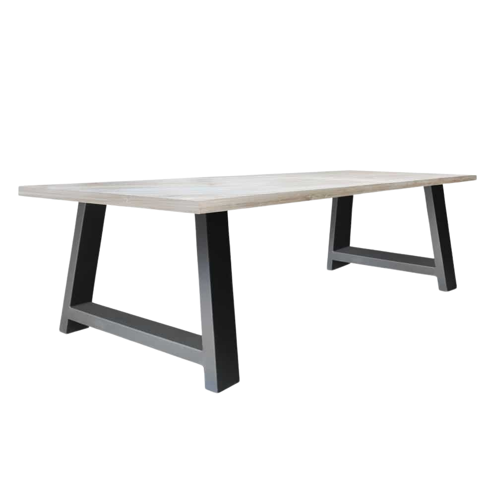 Design Warehouse - Santa Fe Teak and Aluminum Outdoor Dining Table 42222052671787- cc