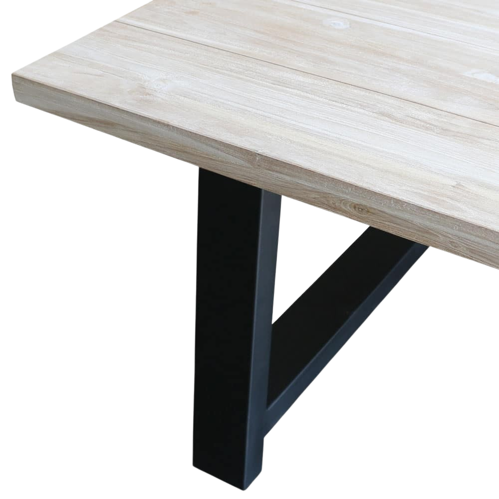 Design Warehouse - Santa Fe Teak and Aluminum Outdoor Dining Table 42222054113579- cc