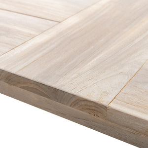 Santa Fe teak and aluminium dining table top closeup